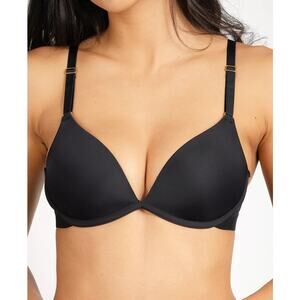 Lively Womens Lingerie The Deep V Plunge Wireless Push Up Bra Size 32C Black